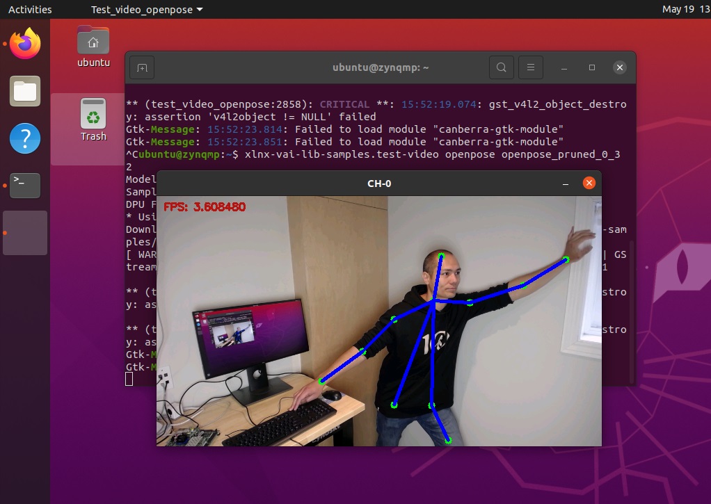 ZCU106 Ubuntu open pose example