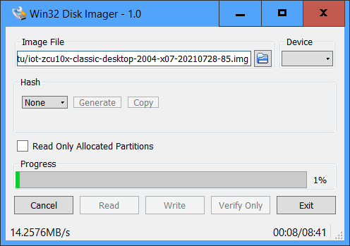 Using Win32DiskImager