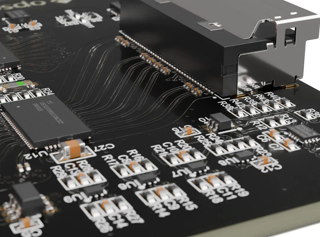 MCIO PCIe Host FMC close-up
