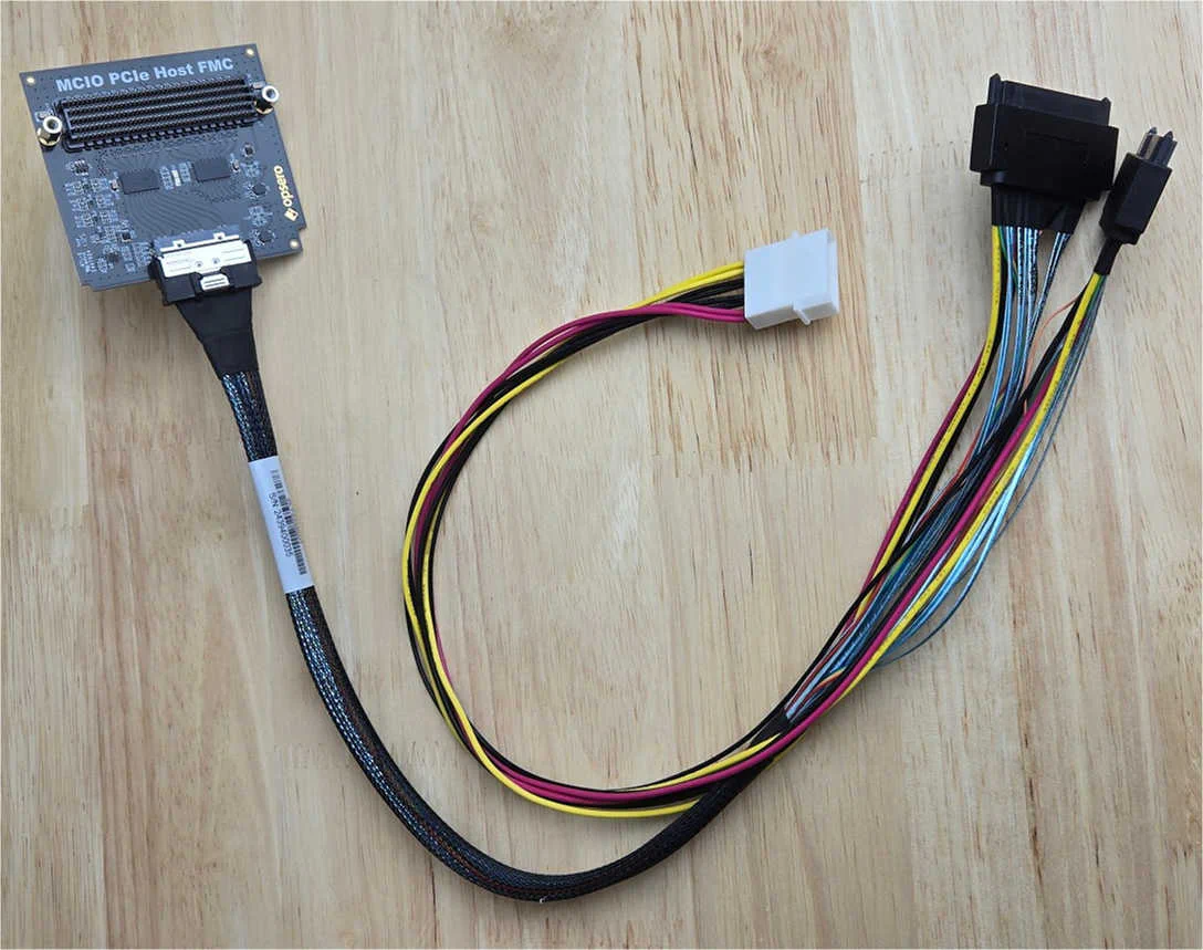MCIO PCIe Host FMC with 2x U.2 cable