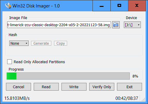 Using Win32DiskImager