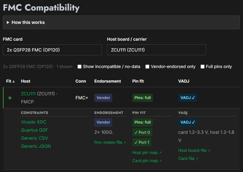 FMC Compatibility Checker screenshot