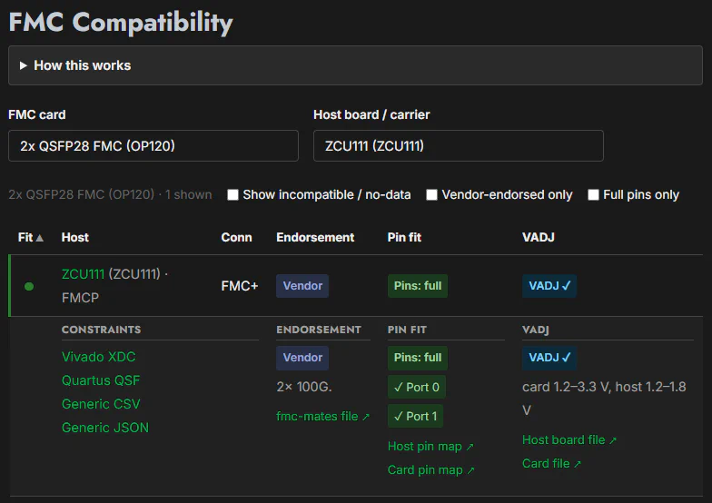 FMC Compatibility Checker screenshot