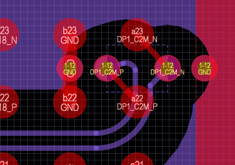 FMC gigabit transceiver escape routing pattern
