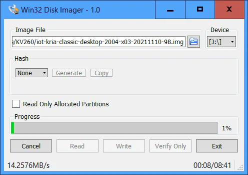 Using Win32DiskImager