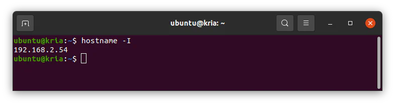Get IP address of Kria