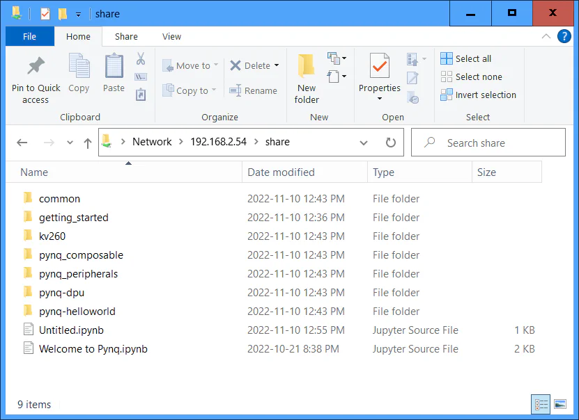 PYNQ sharing with Windows