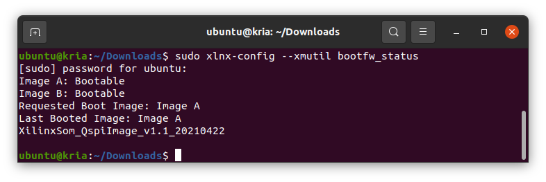 Current Kria boot firmware