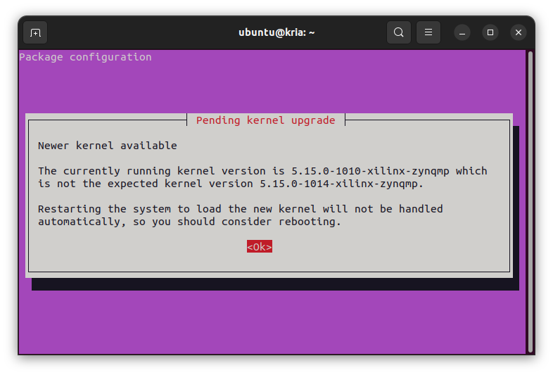 Kria Ubuntu new kernel