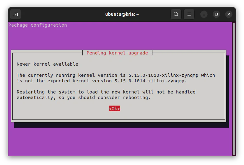 Kria Ubuntu new kernel