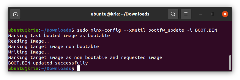 Update Kria boot firmware