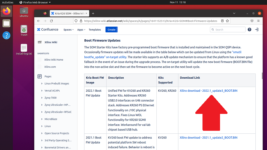 Download Kria boot firmware