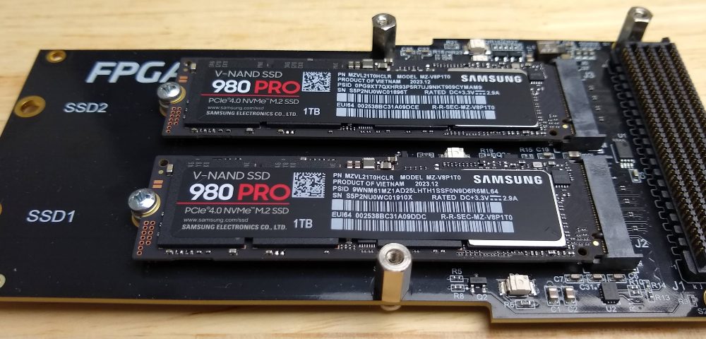 FPGA Drive FMC Gen4 with two SSDs
